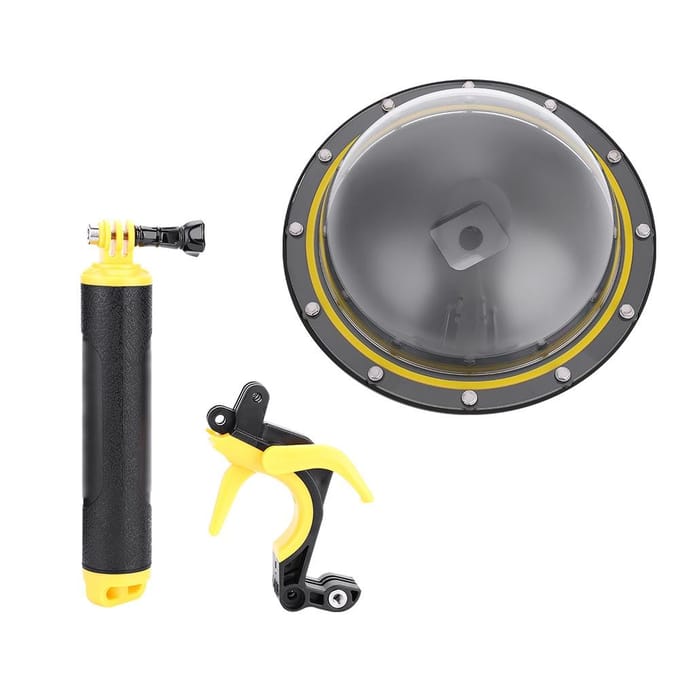 TELESIN Professionele Dome Port Waterdichte Behuizing voor GoPro Hero 5 6 7 Camera gray