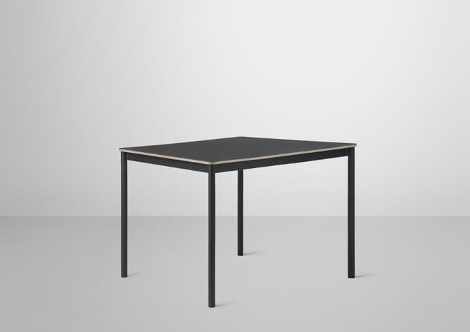 Muuto - Base tafel - zwart linoleum - zwart - multiplexrand - S