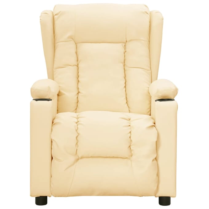 vidaXL - Fauteuil - elektrisch - verstelbaar - kunstleer - crèmekleurig