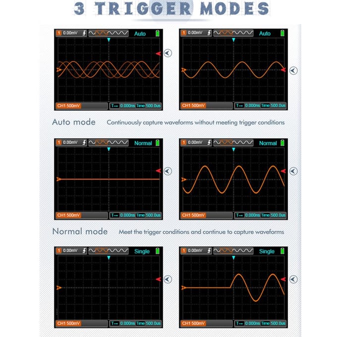 Oscilloscope 3 en 1, multimètre générateur de Signal, Oscilloscope portatif 2.8 pouces TFT multicolore