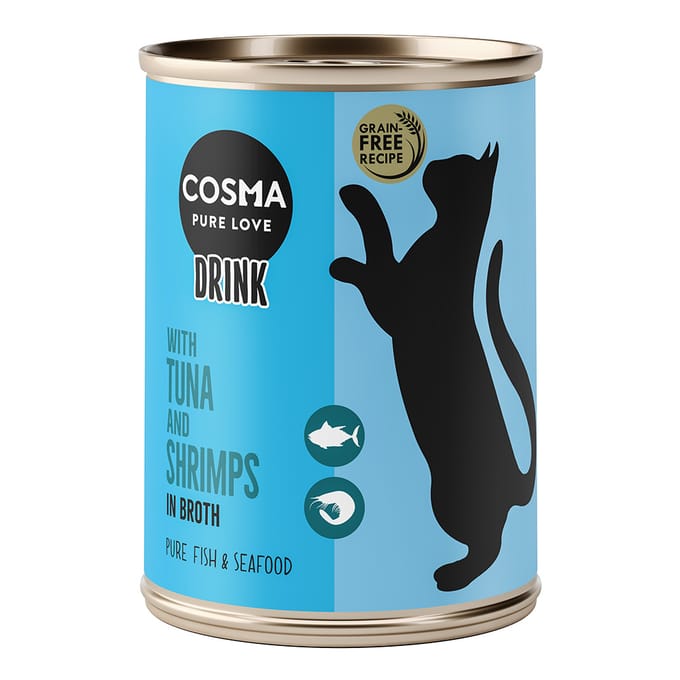 6x100 g Cosma Drink Tonijn en Garnalen Katten Natvoer