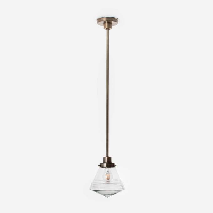 Hanglamp Luxe School Small Helder 20's Brons - Art Deco Trade
