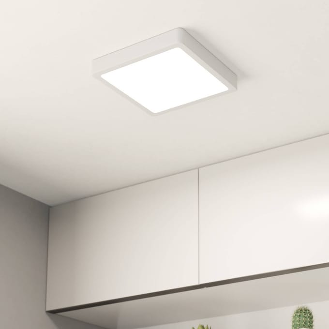 EGLO LED plafondlamp Fueva 5 IP44 3000K wit 21x21cm