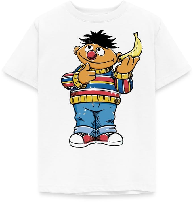 Sesamstraat Ernie Banana Telefoon T-Shirt Kinderen