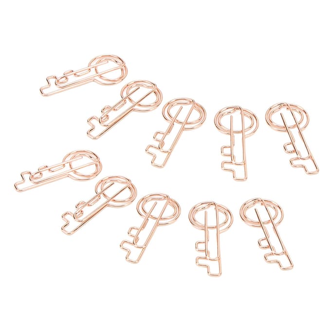 40 STUKS Sleutel Paperclip Metaal Plating Draagbaar Slipvast Heldere Kleur Compact voor Kantoor School beige
