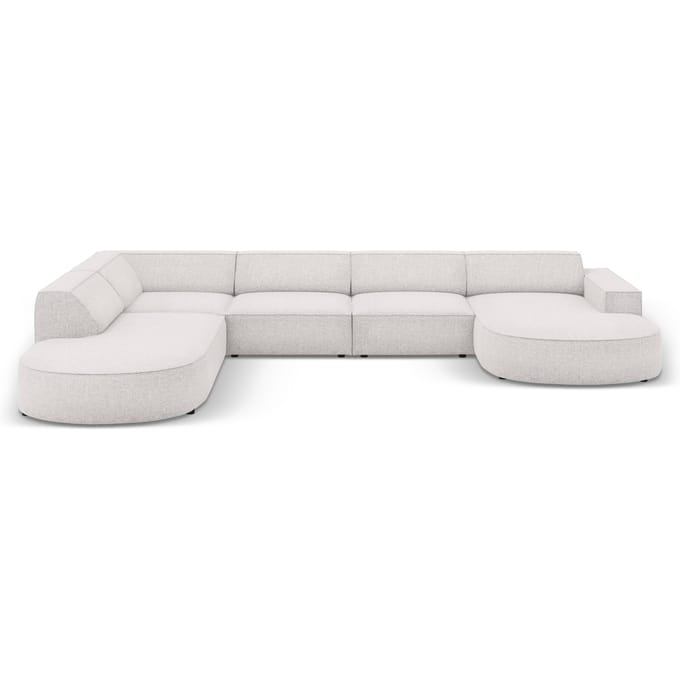 7-zitshoekbank Jodie links chenille afgerond | Micadoni Home