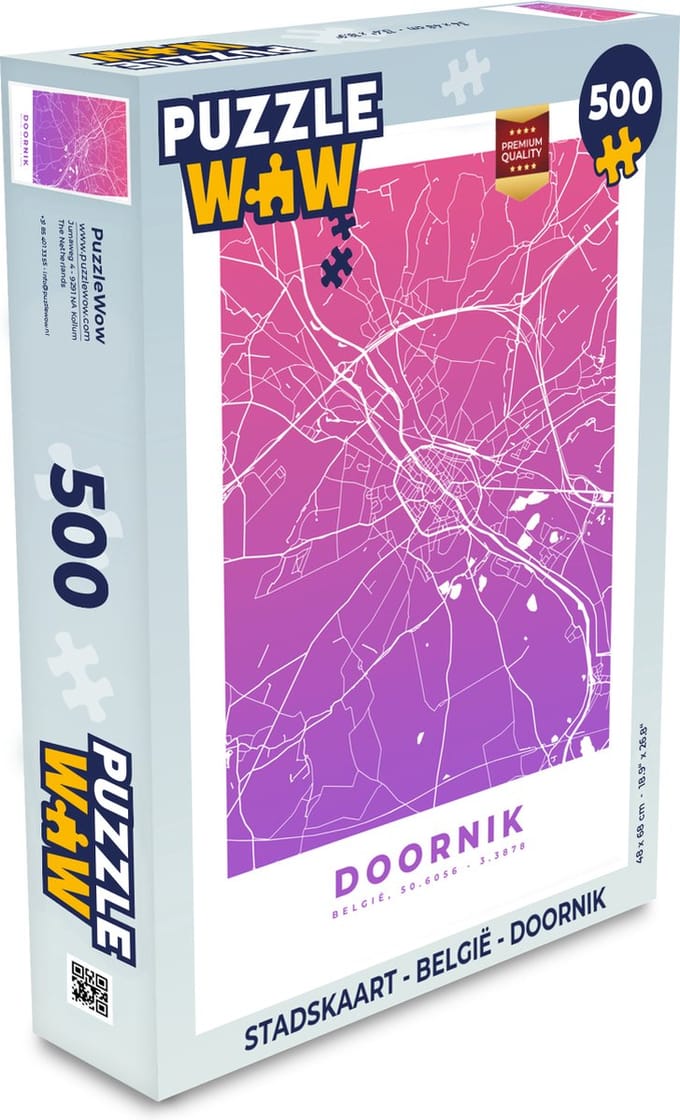 Puzzel Stadskaart - België - Doornik - Legpuzzel - Puzzel 500 stukjes - Plattegrond