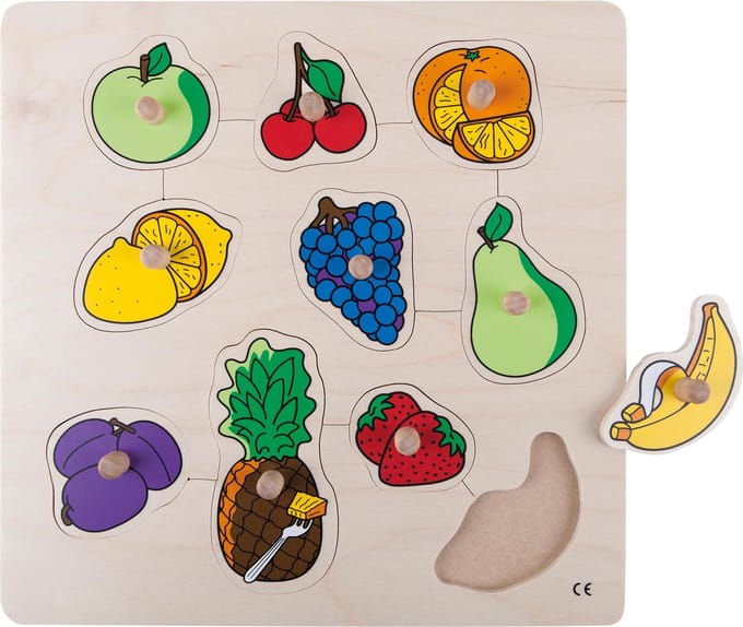 Inlegpuzzel Fruit 28x28cm 10 stukjes - Educo