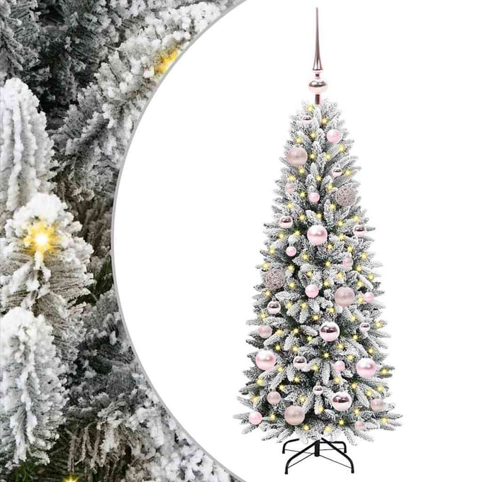 vidaXL - Kunstkerstboom - Wit - 120 - cm - PVC - en - plastic - en - staal - en - PE