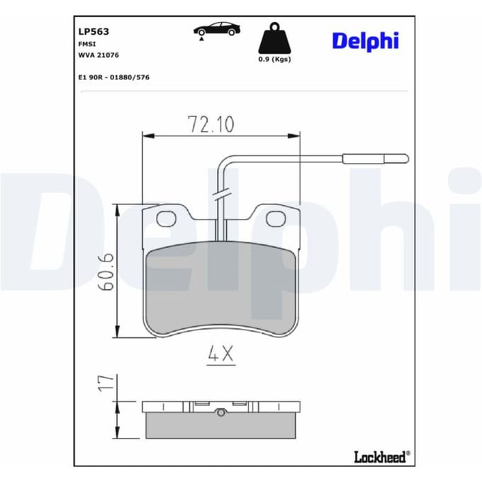 Remblokset DELPHI LP563, voor