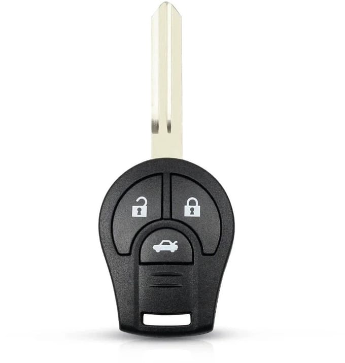 XEOD Autosleutelbehuizing - sleutelbehuizing auto - sleutel - Autosleutel / Geschikt voor: Nissan 3 knops