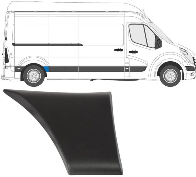 Zijlijst sierlijst achterspatbord voor Renault Master 2010- / Rechts
