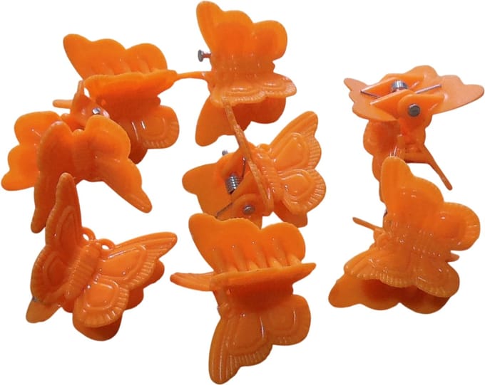 Haarklemmetjes vlinder-figuur oranje
