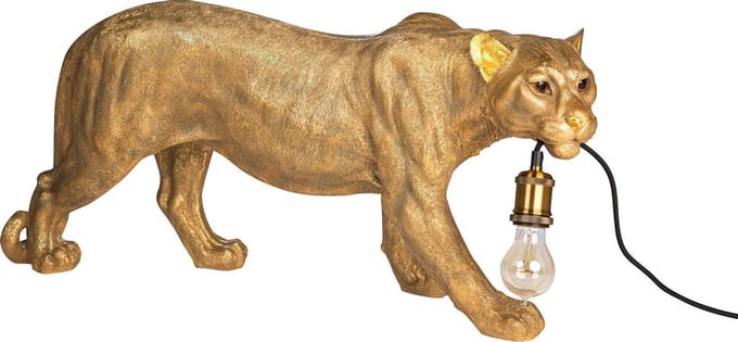 Dierenlamp LUIPAARD GOUD  xxl 77 cm.