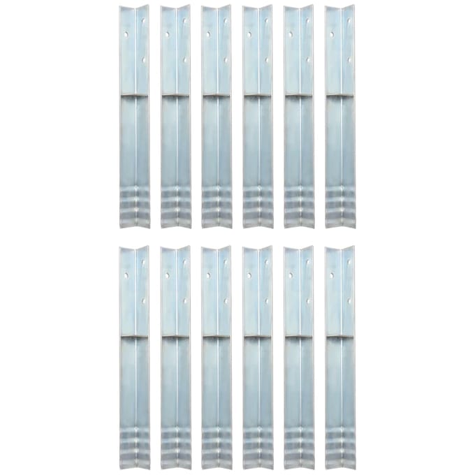 vidaXL - Grondanker - L-vormig - 5x5x50 - cm - gegalvaniseerd - staal - 12 - st