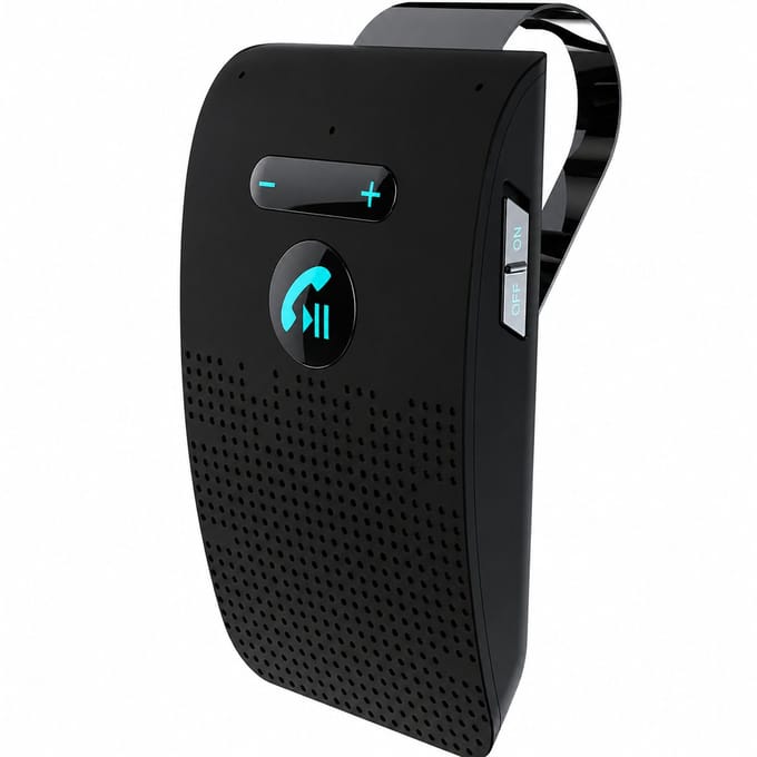 DrPhone Bluetooth Carkit Auto – Handsfree Bellen – Zonneklep – Spraakbesturing – 2 Telefoons Multipoint – Zwart