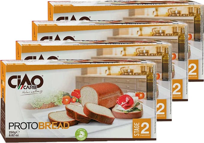 CiaoCarb | Protibrood Wit | Protobread | 4 stuks | 4 x 250g