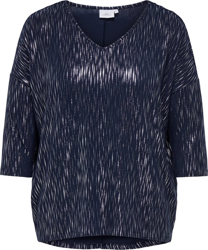 ONLY CARMAKOMA - CARFOILA 3/4 V-NECK TOP JRS - Dames - Blouses