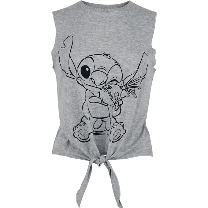 Lilo & Stitch - Disney Top - Cuddling - M tot XXL - voor Vrouwen - grijs gemêleerd