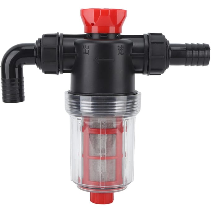 Irrigatiewaterpompfilter Fijnmazig Dubbellaags Filtratie Hoge Doorstroming Inline Zeef voor Tuin black