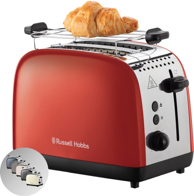 Russell Hobbs Broodrooster Colours Plus 2S Toaster Red - 26554-56