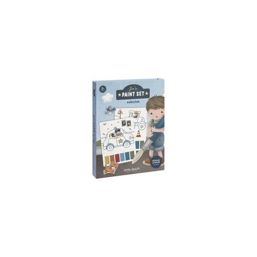 Little Dutch waterverfset Jim Vehicles - complete set - cadeautip - creatief speelgoed