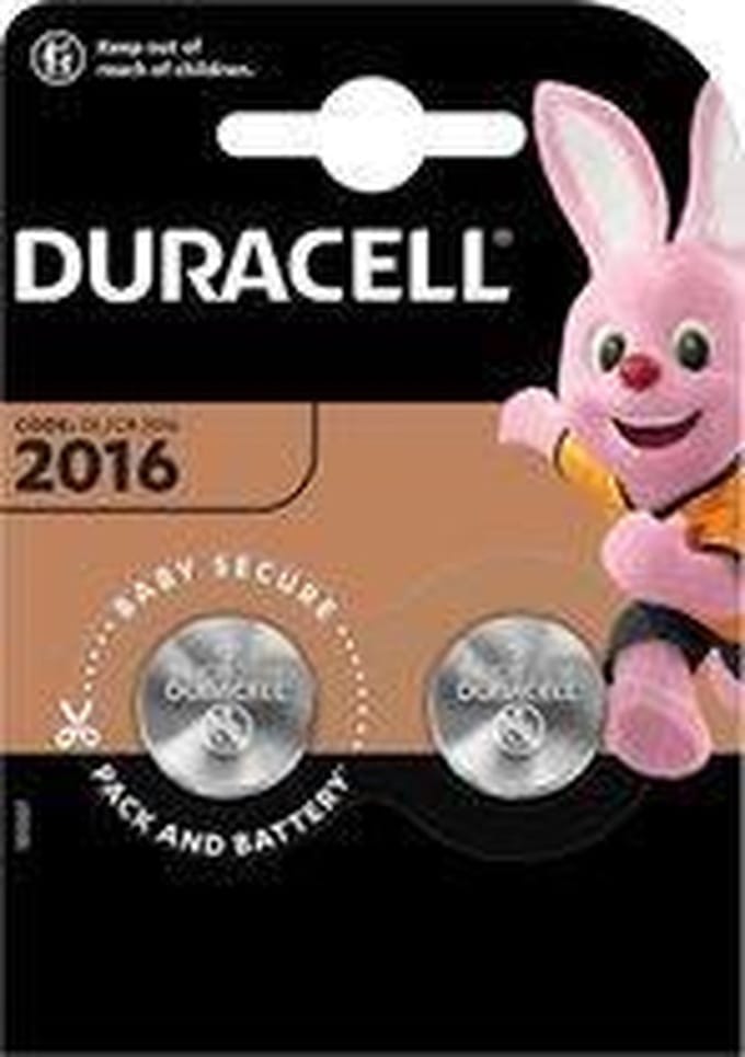 Duracell Lithium CR2016 3V - 2 stuks