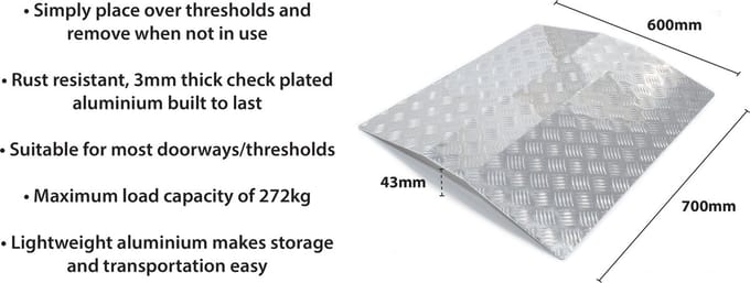 Aidapt Drempeloverbrugging Aluminium Medium - Zilver