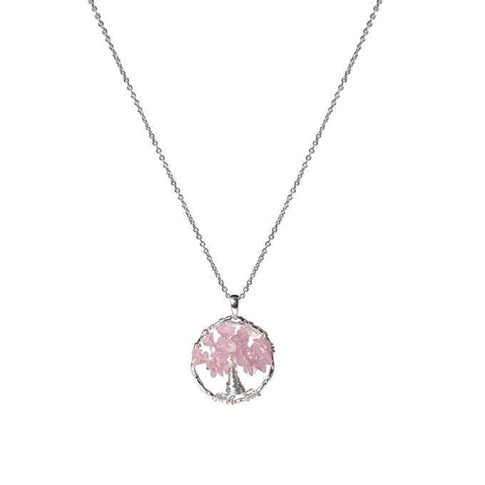 Luxeketting, budleia van metaallegering en gerhodineerde rozenkwarts