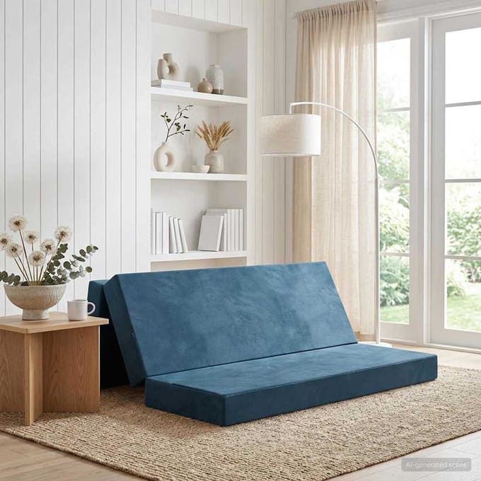 vidaXL - Vouwbare - Sofa - Bed - 200 - x - 67 - x - 45cm - Blauw