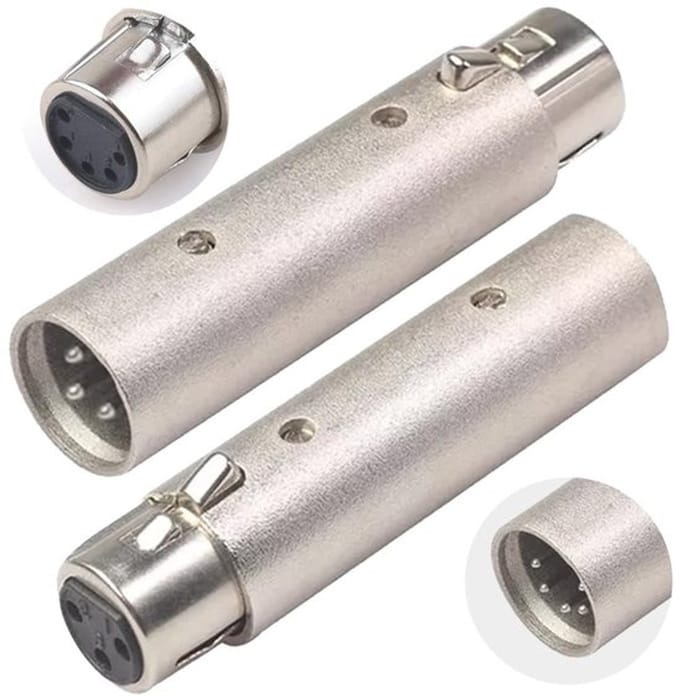 Allecto - Xlr naar 5 Pin Din Midi Adapter - 2 Pack - Plug Play voor