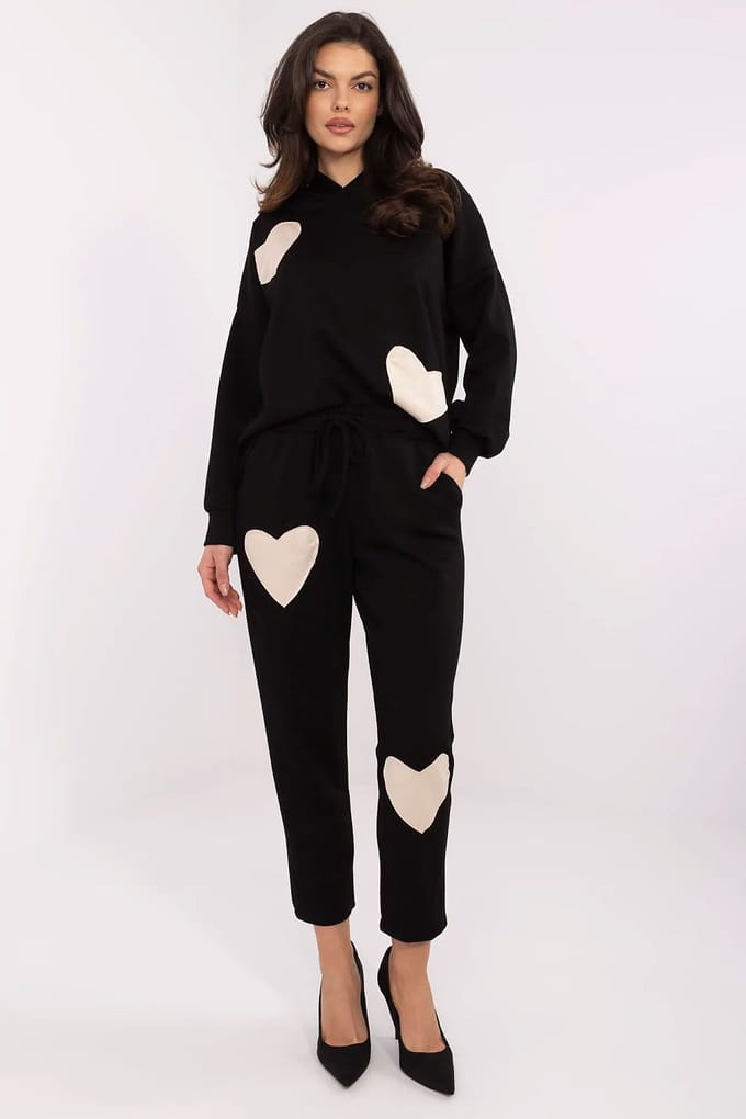 Sweet Heart Co-ord - Schwarz / Einheitsgröße