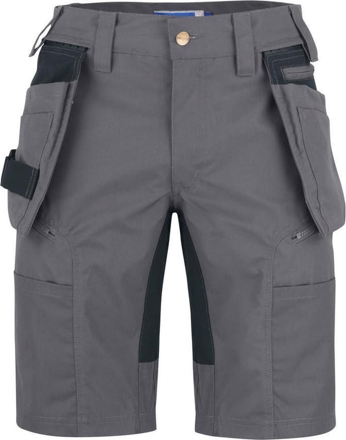 ProJob 3521 STRETCHSHORT MET AFNEEMBARE SPIJKERZAKKEN 643521 - Grijs - C48