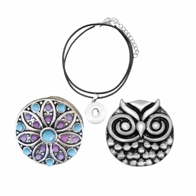 2 in 1 ketting-Owl-2 hangers-45 cm - Charme Bijoux