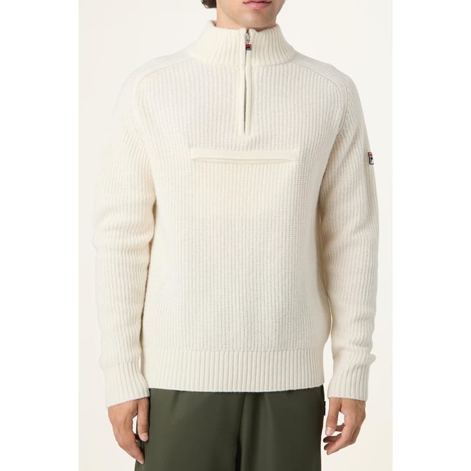 FILA Giovanni Relaxed Half-zip Knit Sailing Sweater Egret Größe: S | Turtlenecks Outlet | Herren