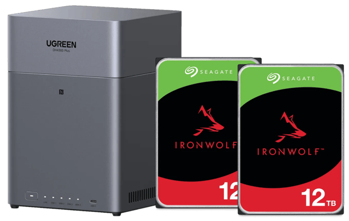 UGREEN NASync DH4300 + Seagate Ironwolf 12TB Duo Pack