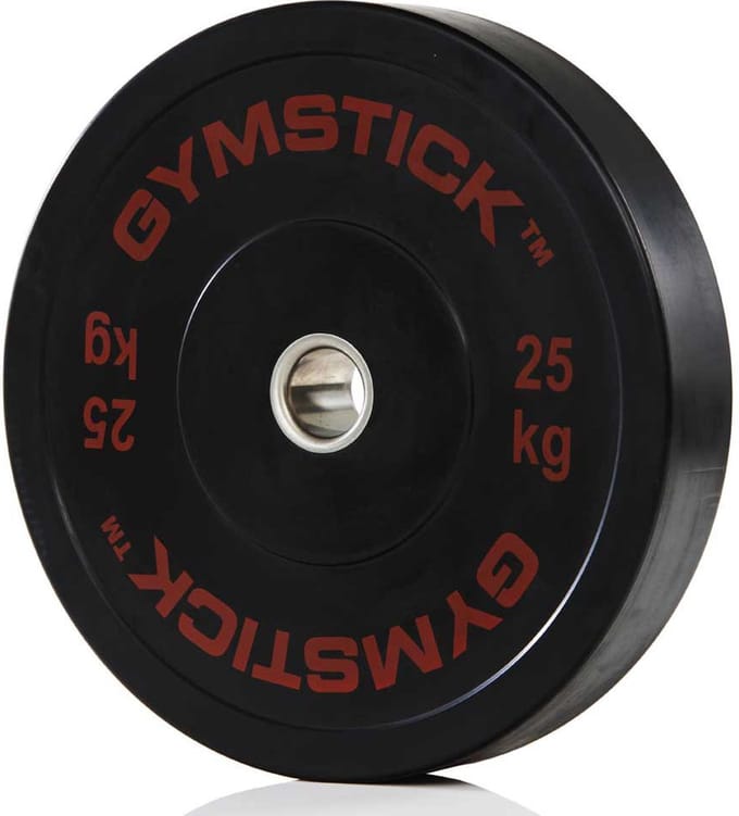 Gymstick 25kg Olympische Bumper Plate Zwart 25 kg