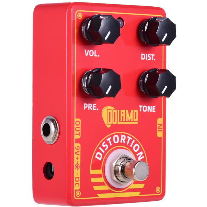 Dolamo D-9 Distortion Gitaareffectpedaal met Presence Distortion Volume Toonregeling en True rood
