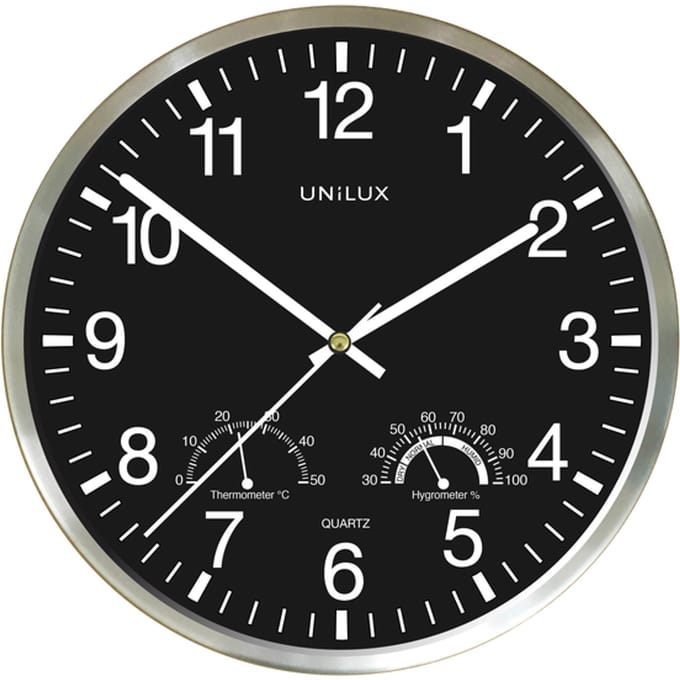 Unilux Wetty clock black/silver