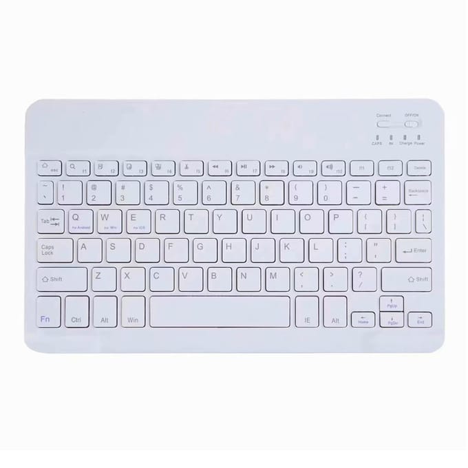 Clavier sans fil pour tablette mobile Ipad, clavier simple de 7 pouces blanc