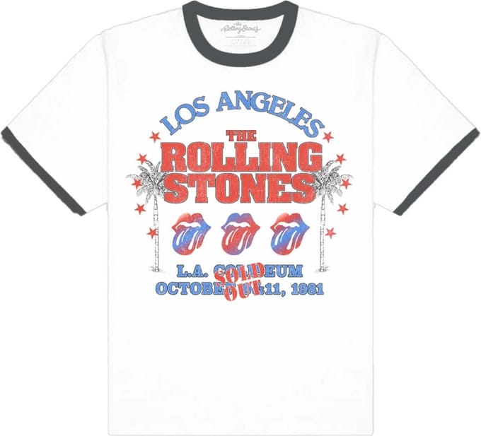 The Rolling Stones - American LA Tour Heren T-shirt - M - Wit