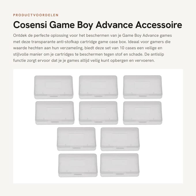 Dailygoods- Cartridge Case Transparant - Antislip - Compact - Bescherming - Lichtgewicht - Hoogwaardig ABS - Game Case