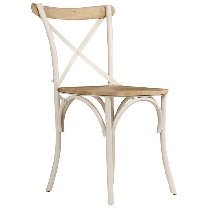 vidaXL - Kruisstoelen - 4 - st - massief - mangohout - wit