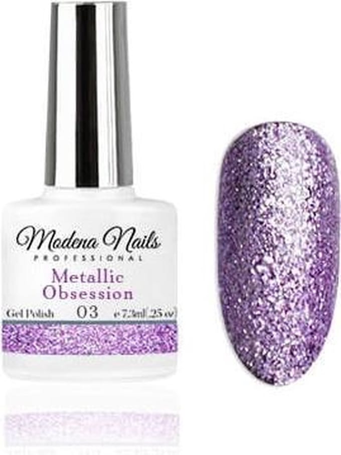 Modena Nails Gellak Metallic Obsession - 03 - 7,3ml. - Metallic glitter - Glitters - Gel nagellak - Gel nagellak