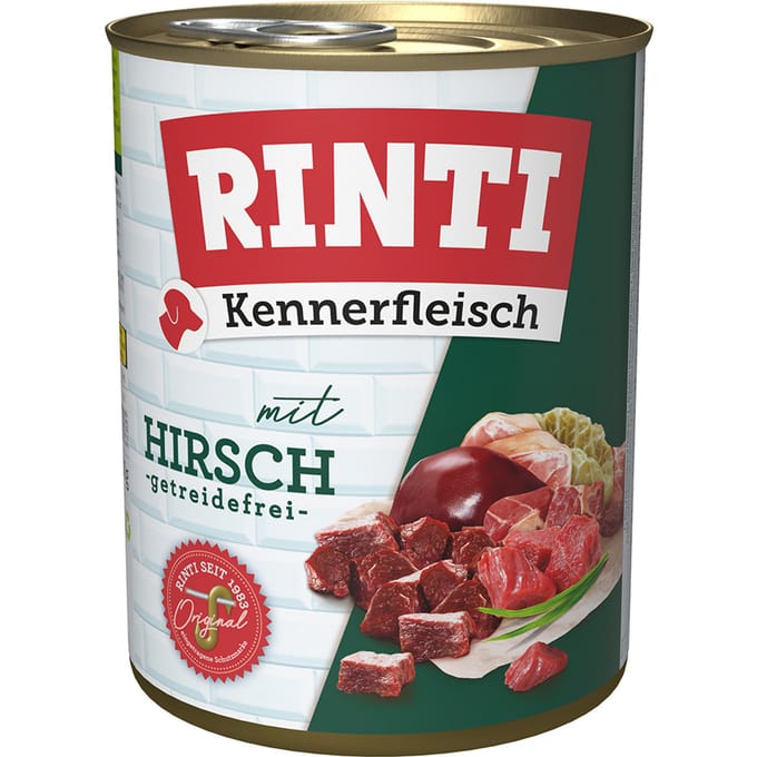 6x800g "Kennerfleisch" Hert RINTI Hondenvoer