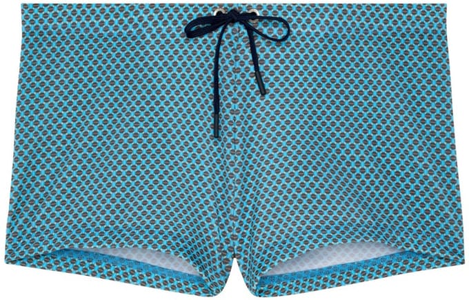 HOM - Cappuccino Swim Short - Blue Print - mannen - S