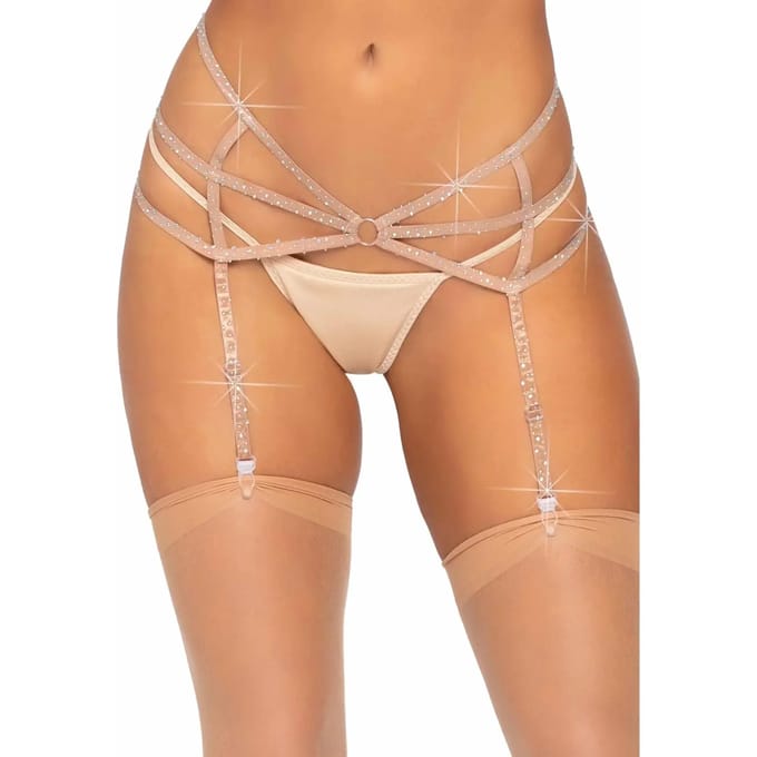 Strass Gekruiste Jarretelles Dames Leg Avenue