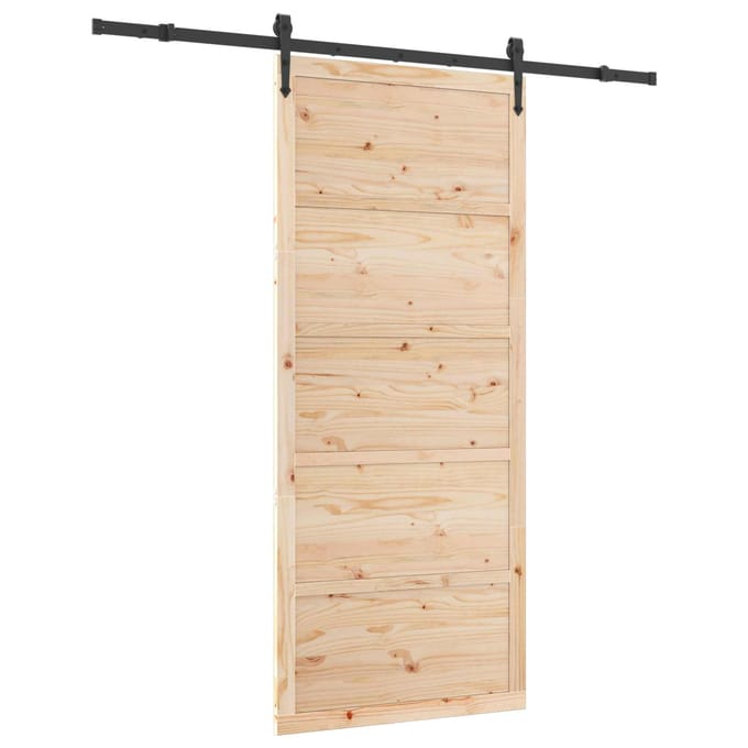 vidaXL - Schuifdeur - 100 - x - 208 - cm - Massief - grenenhout - Naturel