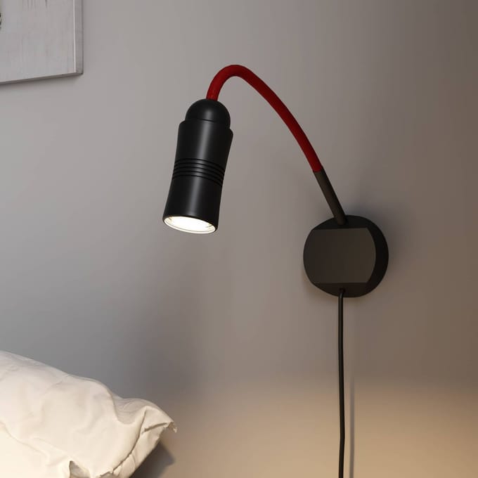 Top Light Neo! Flex Hotel II LED wandlamp, zwart/rood