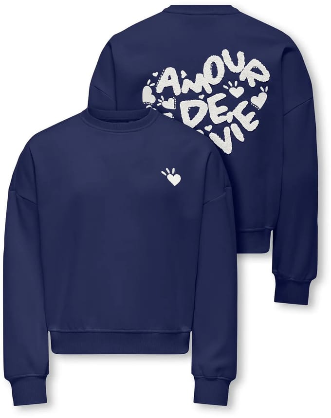 Kids trui TAMMIE Midnight Sail Amour/Cloud Dancer Relaxed Fit